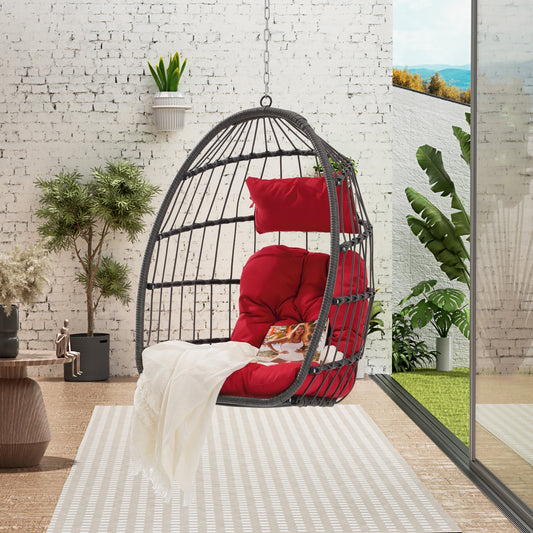 Outdoor Rattan Egg Swing Chair – Cozy Hanging Patio Seat