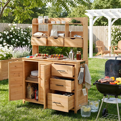 Farmhouse Patio Potting Bench, 44.6''x19.5'' Large Freestanding Garden