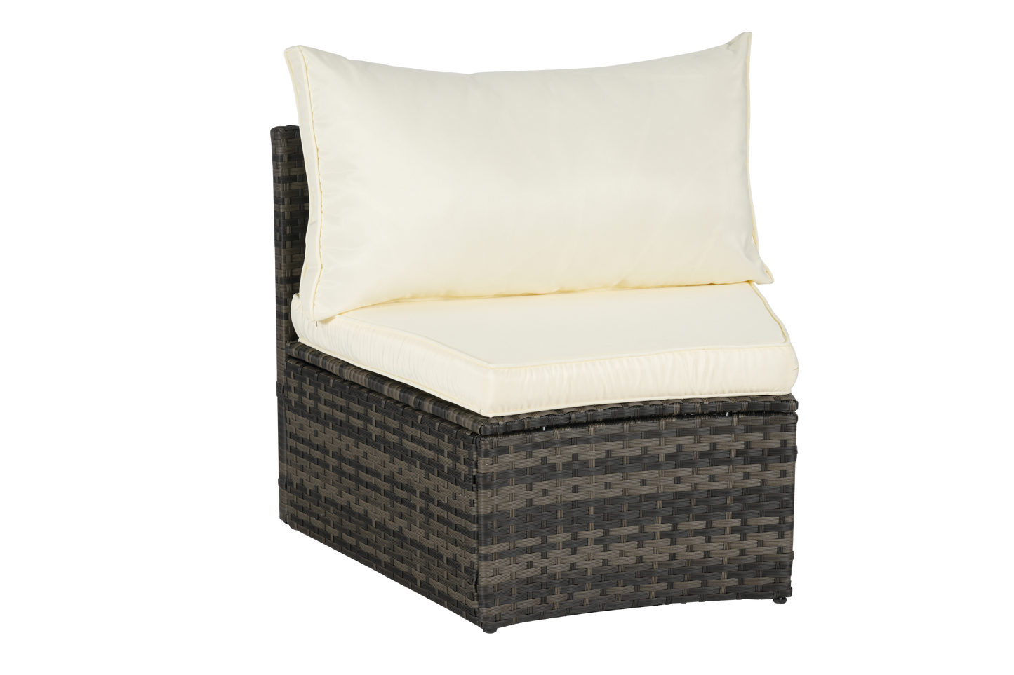 Outdoor Patio Furniture 7-Piece Half-Moon Sectional Round Patio