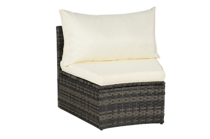 Outdoor Patio Furniture 7-Piece Half-Moon Sectional Round Patio