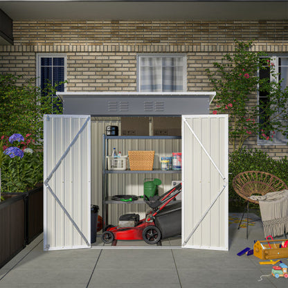 6'x4' Outdoor Metal Storage Shed with Lockable Door