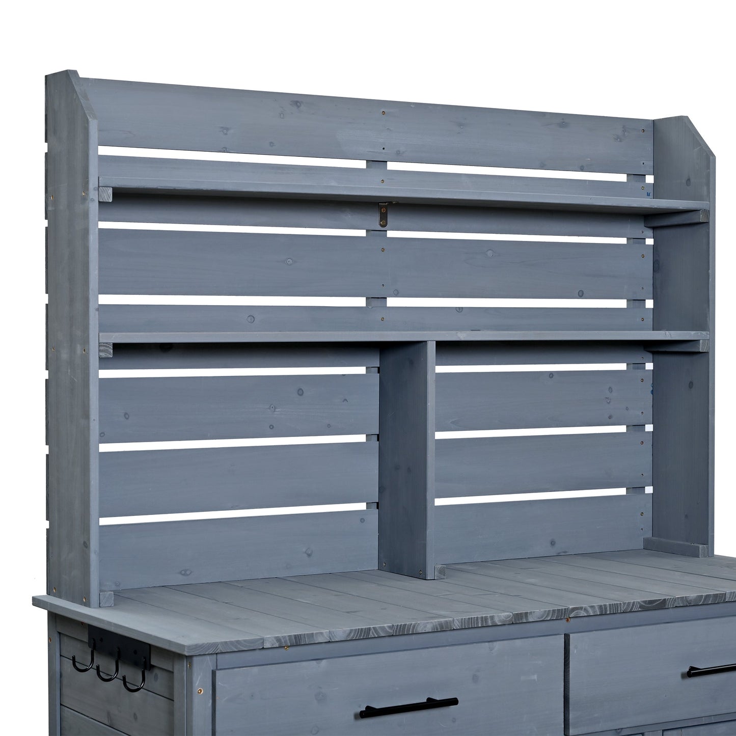 65''H Large Garden Potting Bench with Lockable Wheels and Storage
