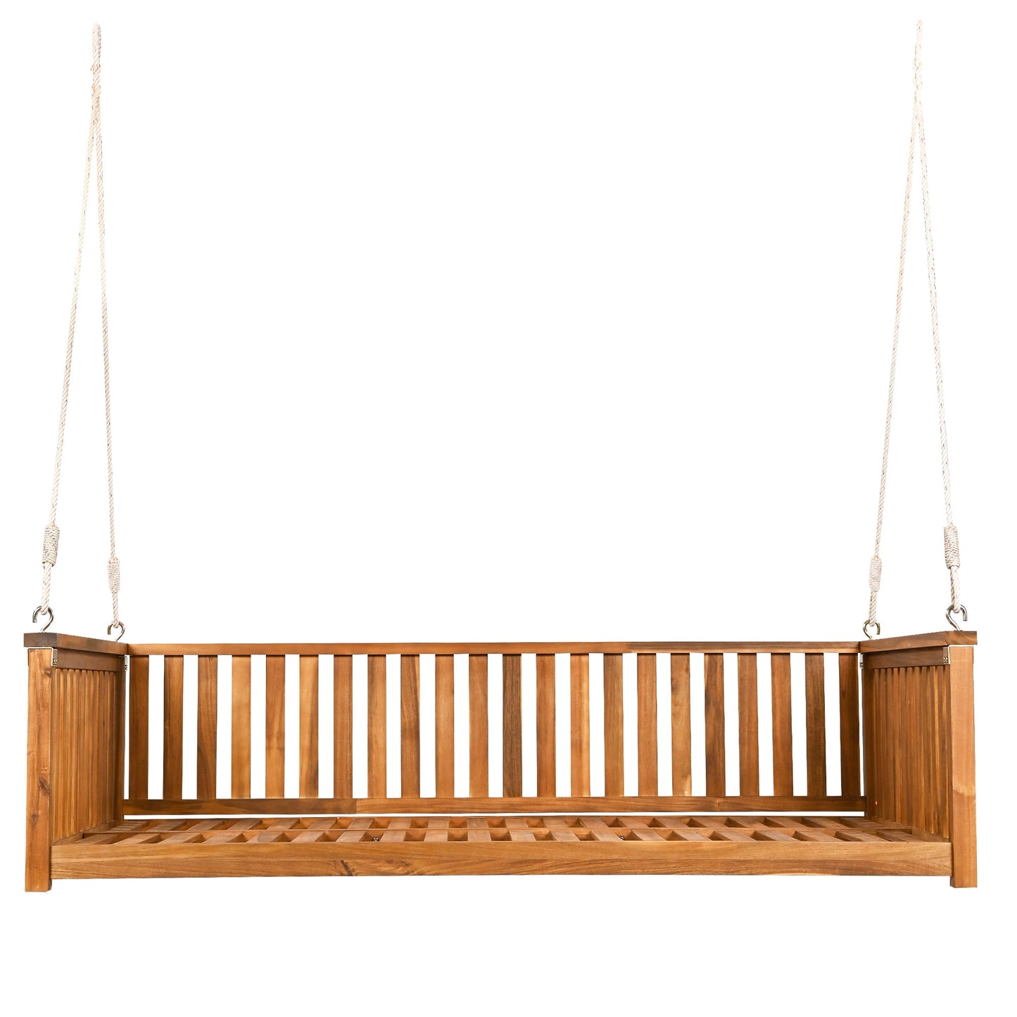 Patio Minimalist Twin Size Garden Swing Bed Wood Porch Swing