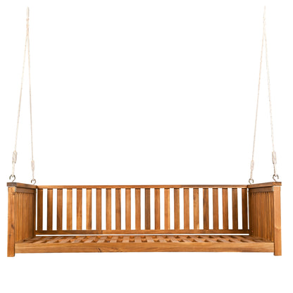Patio Minimalist Twin Size Garden Swing Bed Wood Porch Swing