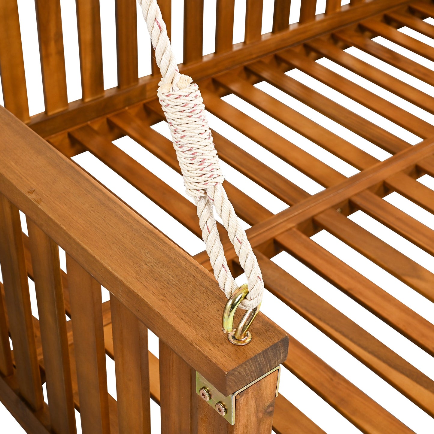 Patio Minimalist Twin Size Garden Swing Bed Wood Porch Swing