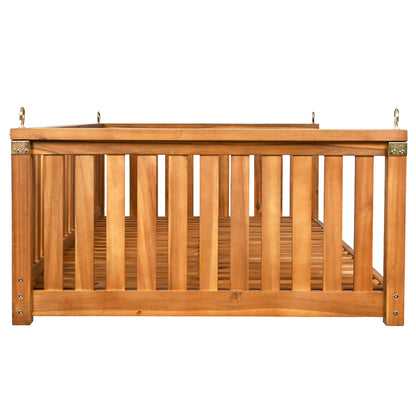 Patio Minimalist Twin Size Garden Swing Bed Wood Porch Swing