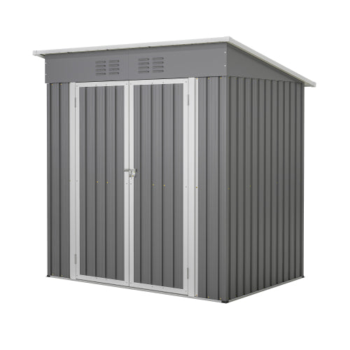 6'x4' Outdoor Metal Storage Shed with Lockable Door