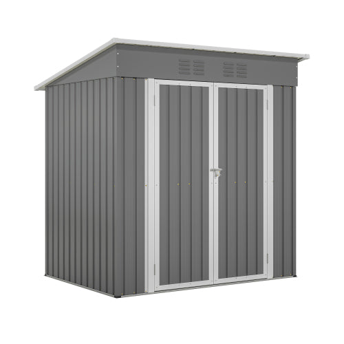 6'x4' Outdoor Metal Storage Shed with Lockable Door