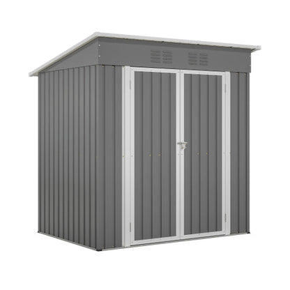 6'x4' Outdoor Metal Storage Shed with Lockable Door