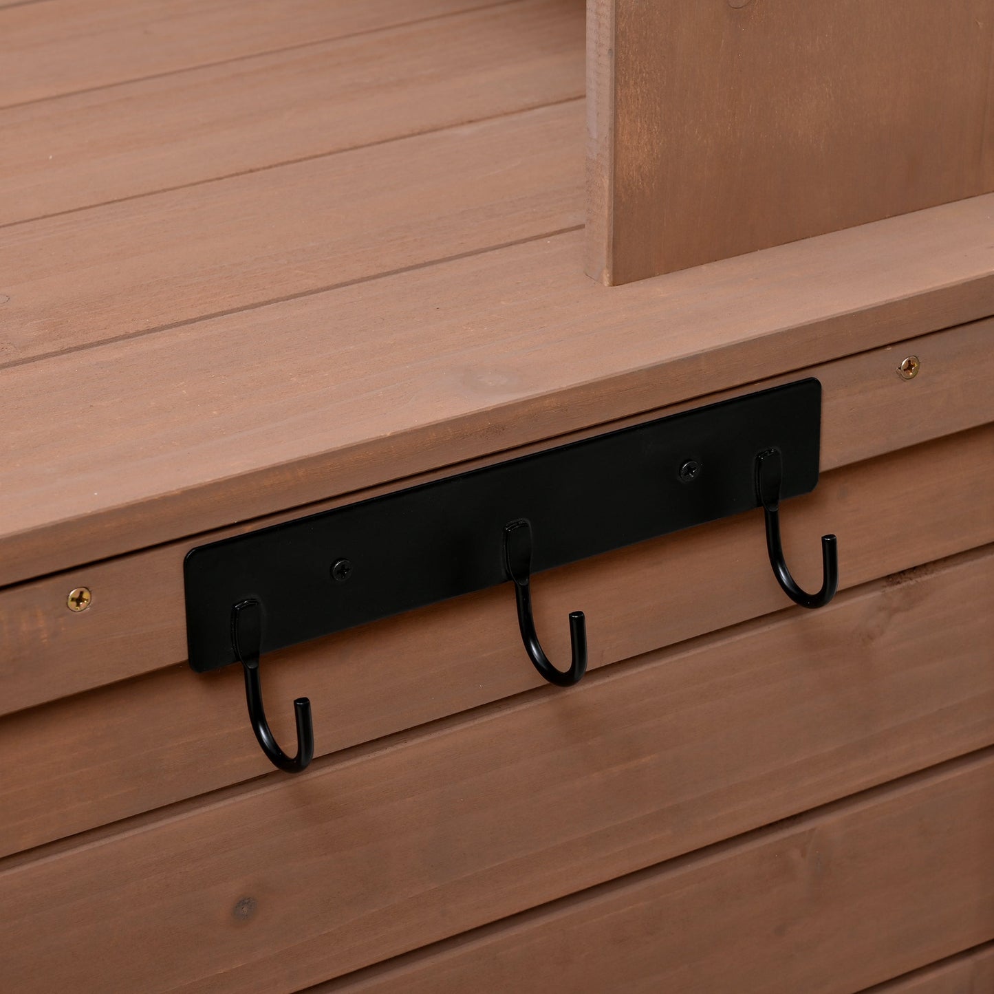 65.7'' H Tall Fir Wood Garden Potting Bench Table with Hutch