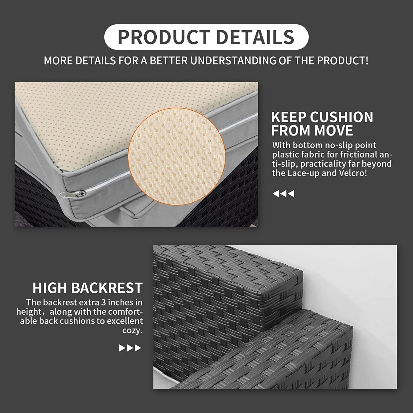 7 Piece Outdoor Furniture Set with 45 Inch Fire Pit