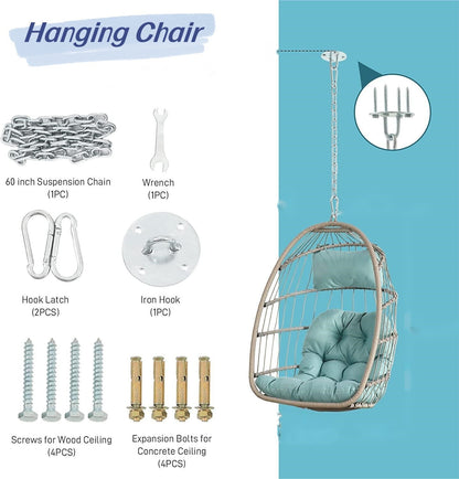 Outdoor Rattan Egg Swing Chair – Cozy Hanging Patio Seat