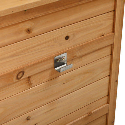 65''H Large Garden Potting Bench with Lockable Wheels and Storage