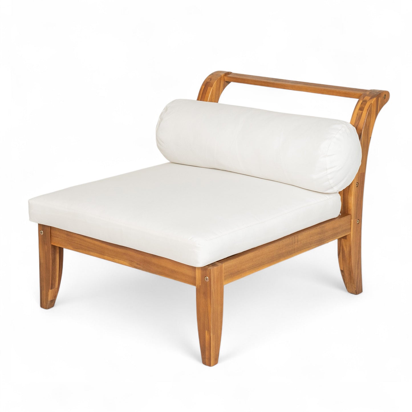 6 Piece Acacia Wood Modular Patio Sofa Set with Cushions