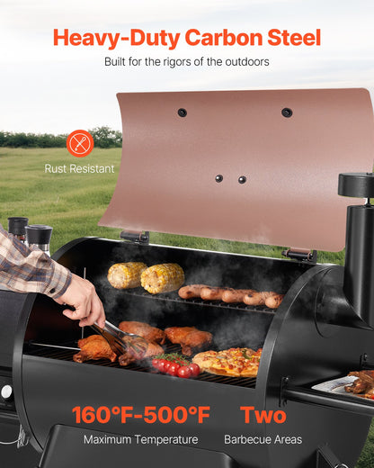 Wood Pellet Grill Smoker Outdoor Electric BBQ Grill 575 Sq.in