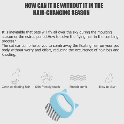 Pet Massage Brush for Gentle Grooming and Loose Hair Removal