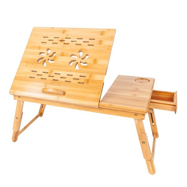 Adjustable Bamboo Laptop Desk for Bed and Dorm Use