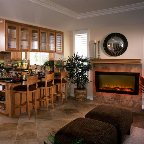 42 Inch Wall-Mounted Electronic Fireplace with 10 Color Flames