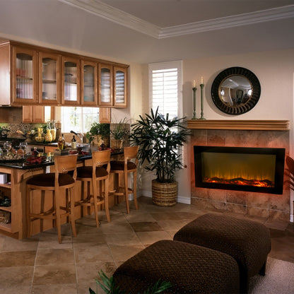 42 Inch Wall-Mounted Electronic Fireplace with 10 Color Flames
