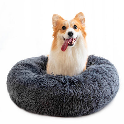 Fluffy Washable Pet Bed for Cats & Dogs - Anti Anxiety Comfort