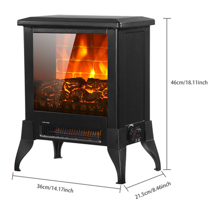 14 inch 1400W Freestanding Fireplace with Temperature Control