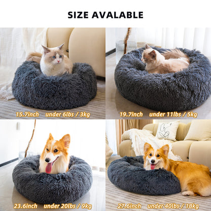 Fluffy Washable Pet Bed for Cats & Dogs - Anti Anxiety Comfort
