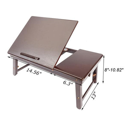 Retro Plain Design Adjustable Bamboo Lap Desk Tray