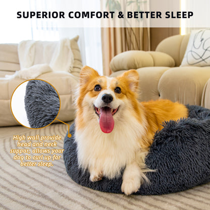 Fluffy Washable Pet Bed for Cats & Dogs - Anti Anxiety Comfort