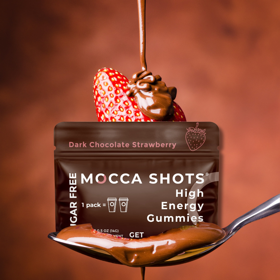 Sugar Free Mocca Shots Dark Chocolate Strawberry Gummies - 12 Count