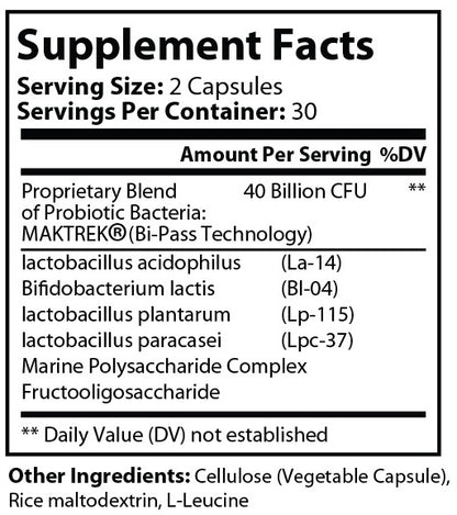 Pure Probiotics 40 Billion CFU with MAKTrek® Technology