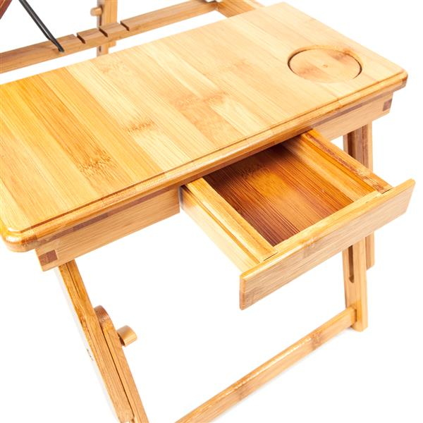 Adjustable Bamboo Laptop Desk for Bed and Dorm Use