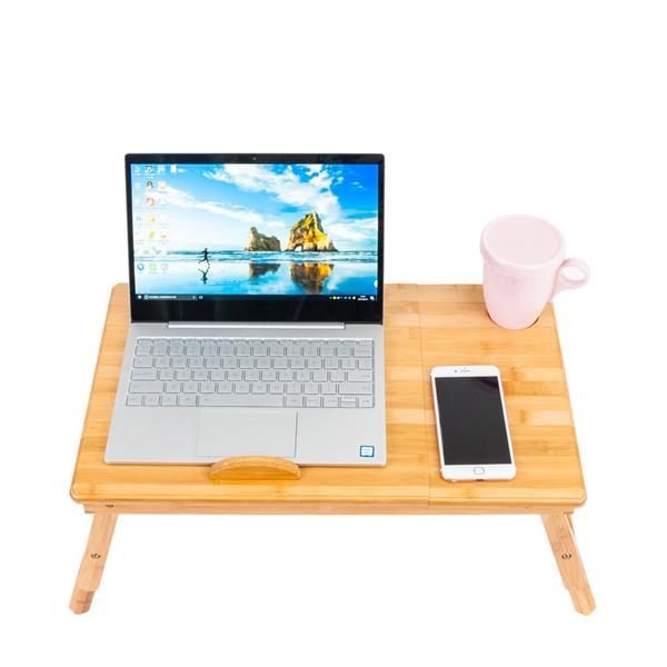 Adjustable Bamboo Laptop Desk for Bed and Dorm Use