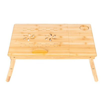 Adjustable Bamboo Laptop Desk for Bed and Dorm Use