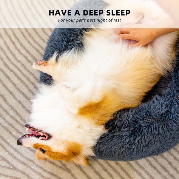 Fluffy Washable Pet Bed for Cats & Dogs - Anti Anxiety Comfort