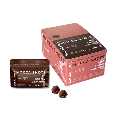 Sugar Free Mocca Shots Dark Chocolate Strawberry Gummies - 12 Count
