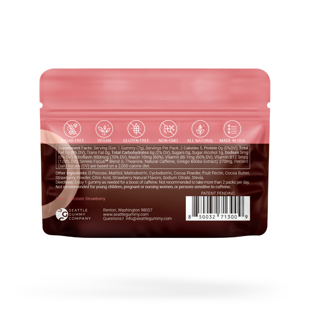 Sugar Free Mocca Shots Dark Chocolate Strawberry Gummies - 12 Count