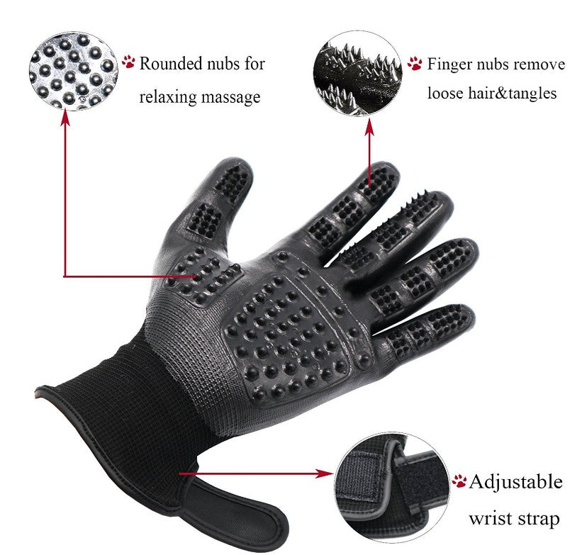 Fast Shipping 1 Pair Pet Grooming Gloves for Gentle Fur Care