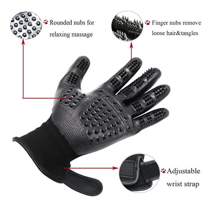 Fast Shipping 1 Pair Pet Grooming Gloves for Gentle Fur Care