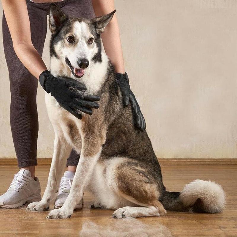 Fast Shipping 1 Pair Pet Grooming Gloves for Gentle Fur Care