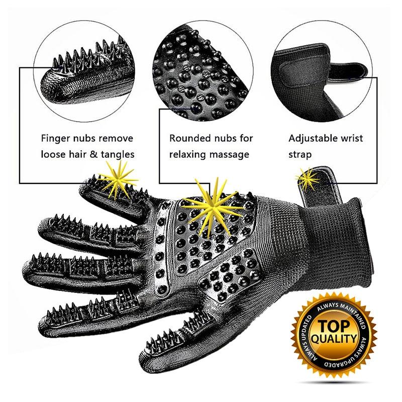 Fast Shipping 1 Pair Pet Grooming Gloves for Gentle Fur Care