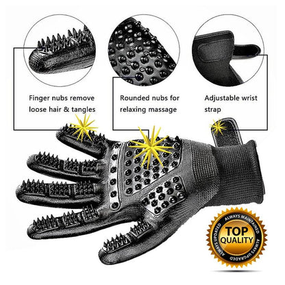 Fast Shipping 1 Pair Pet Grooming Gloves for Gentle Fur Care