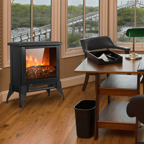 14 inch 1400W Freestanding Fireplace with Temperature Control