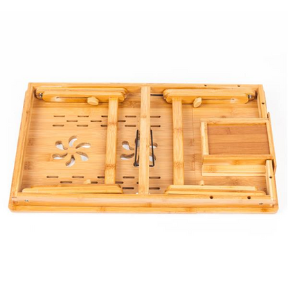 Adjustable Bamboo Laptop Desk for Bed and Dorm Use