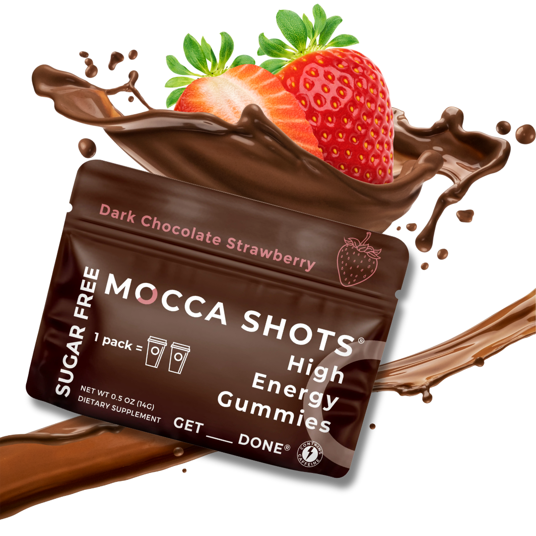 Sugar Free Mocca Shots Dark Chocolate Strawberry Gummies - 12 Count