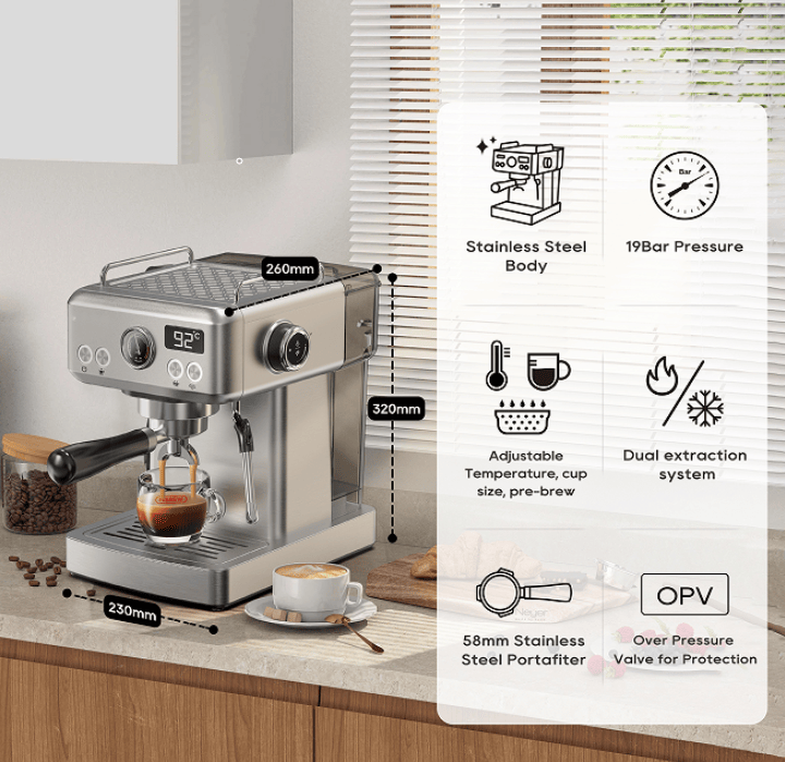 PSH10Plus-WH 20Bar Semi-Automatic Coffee Maker - Hot & Cold Brew