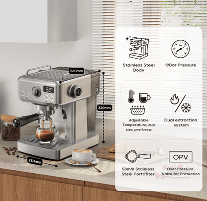 PSH10Plus-WH 20Bar Semi-Automatic Coffee Maker - Hot & Cold Brew