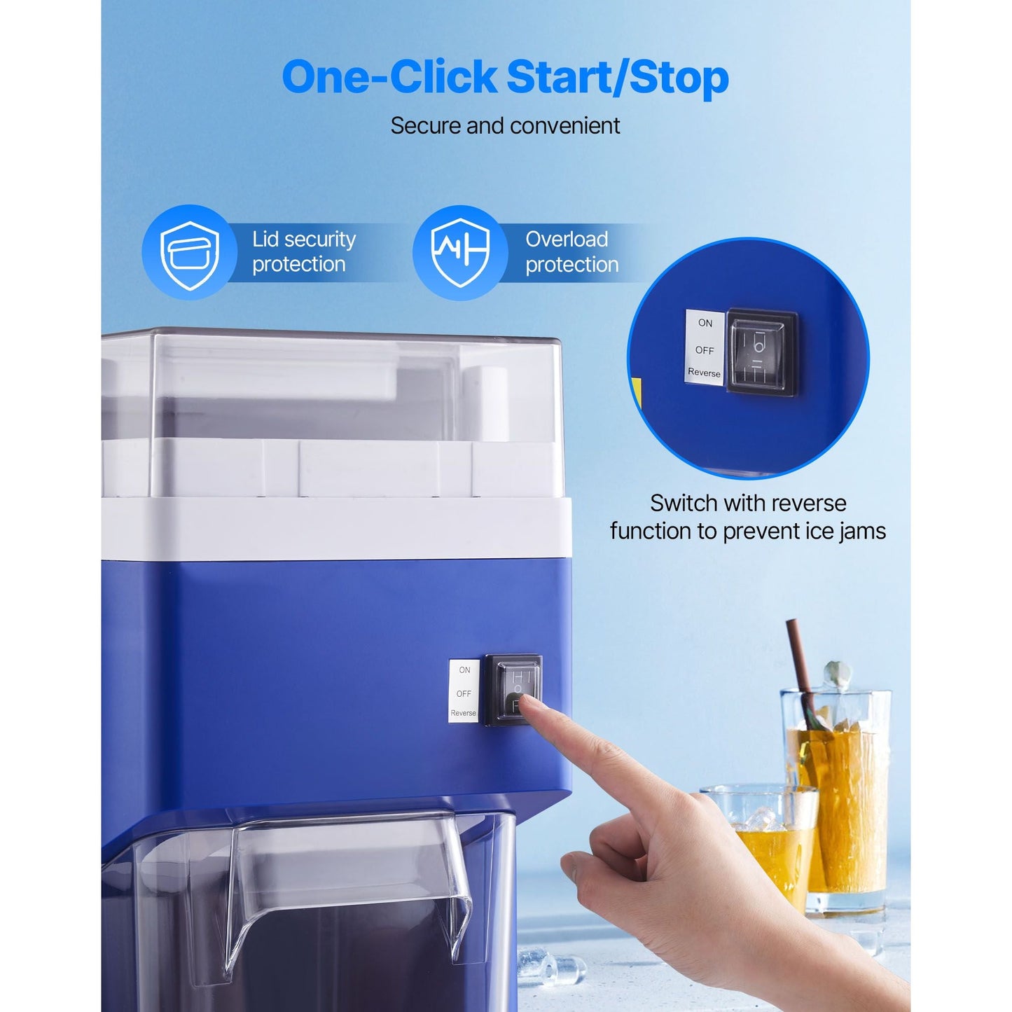 VEVOR Commercial Ice Shaver Machine, 1.8L Large Capacity