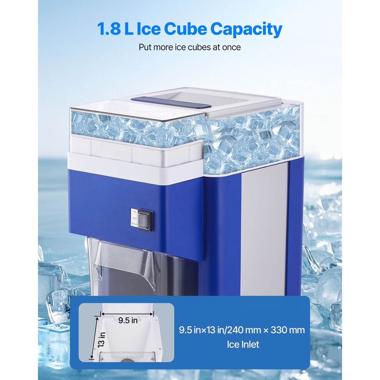 VEVOR Commercial Ice Shaver Machine, 1.8L Large Capacity