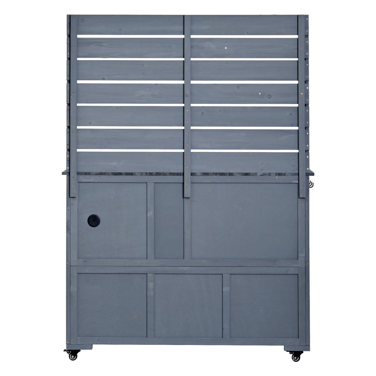 65''H Large Garden Potting Bench with Lockable Wheels and Storage