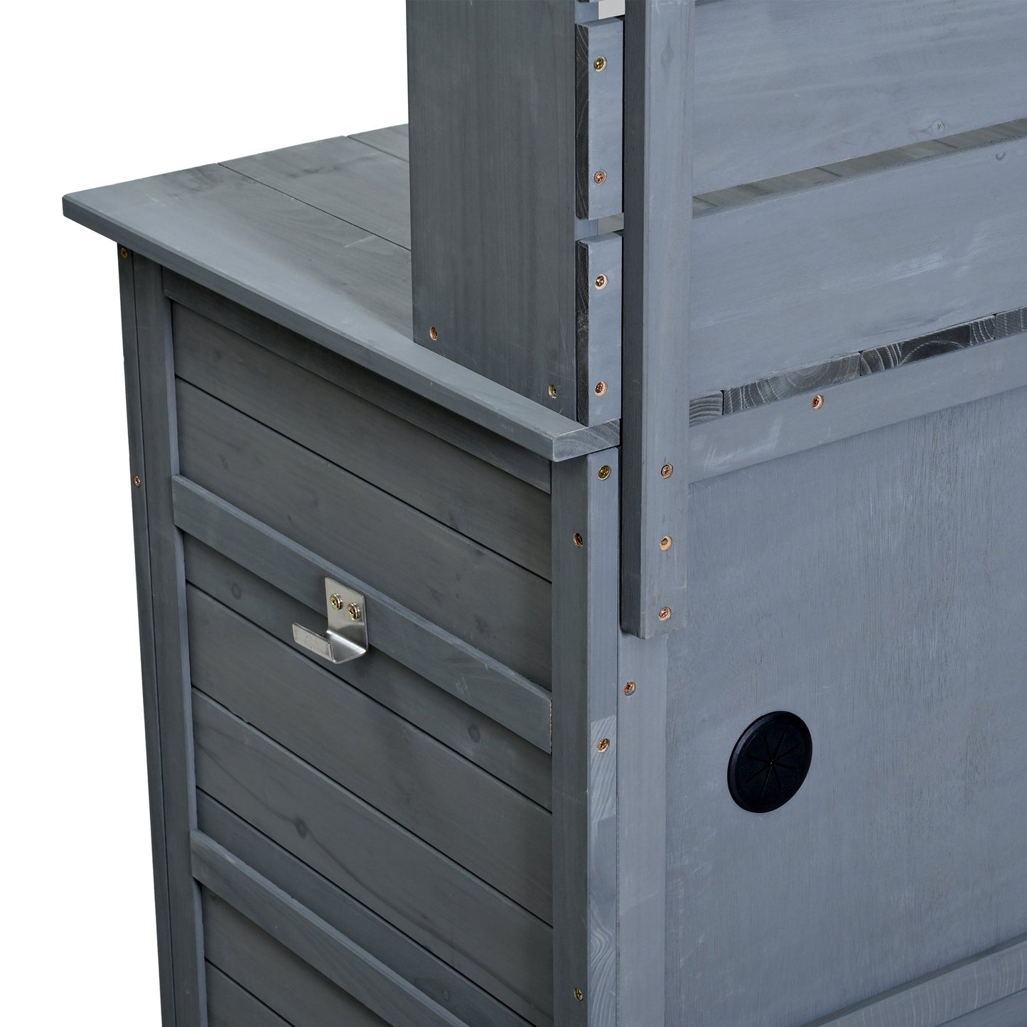 65''H Large Garden Potting Bench with Lockable Wheels and Storage